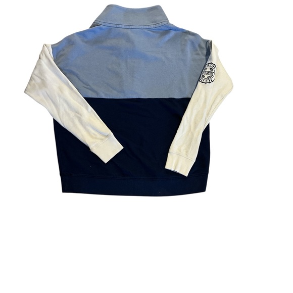 Victorias Secret PINK Colorblock Quarter Zip Sweatshirt LRG 2016 Blue White Logo - Picture 4 of 5
